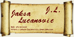 Jakša Lučanović vizit kartica